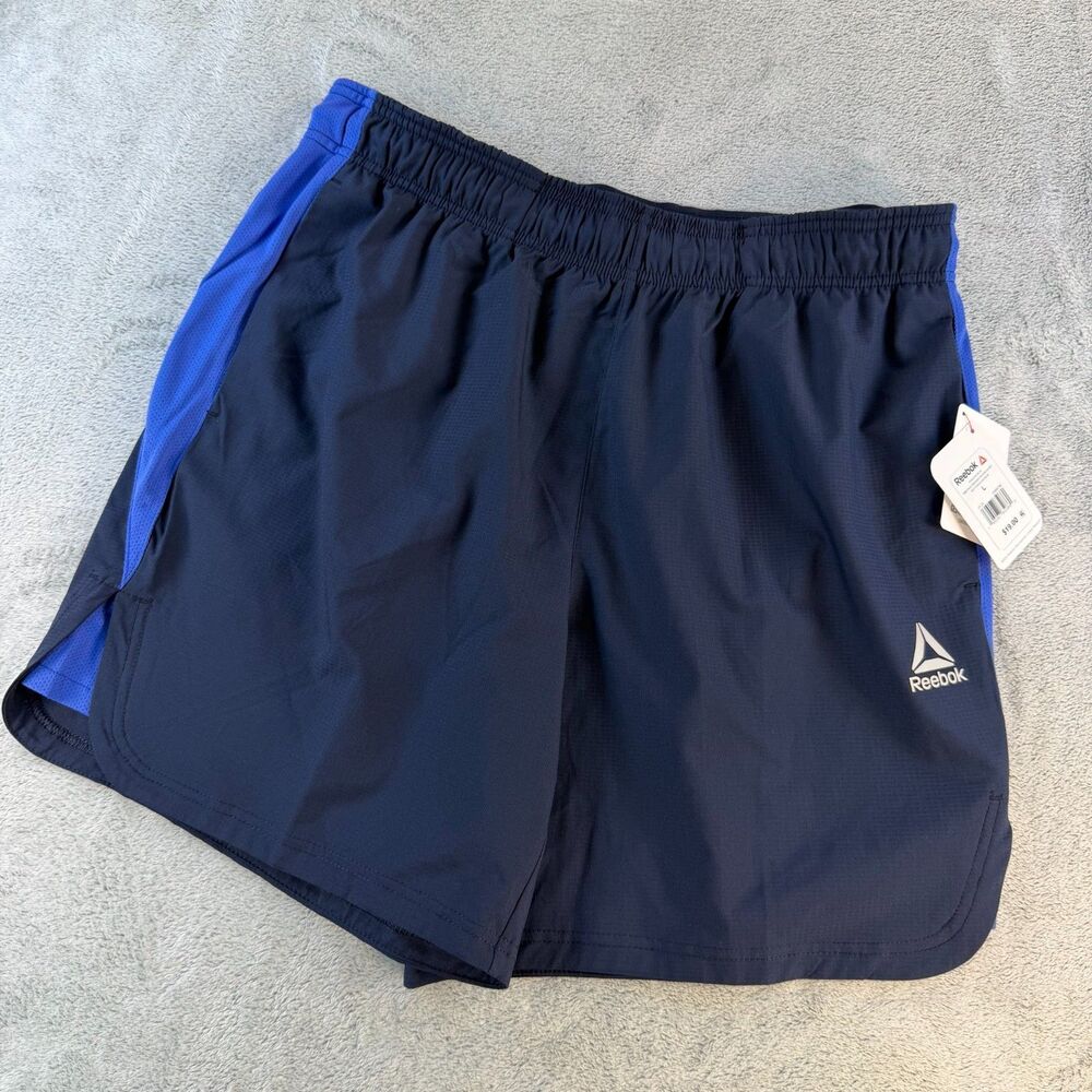 Reebok Athletic Shorts Men’s Training Running Navy Blue Size L NWT